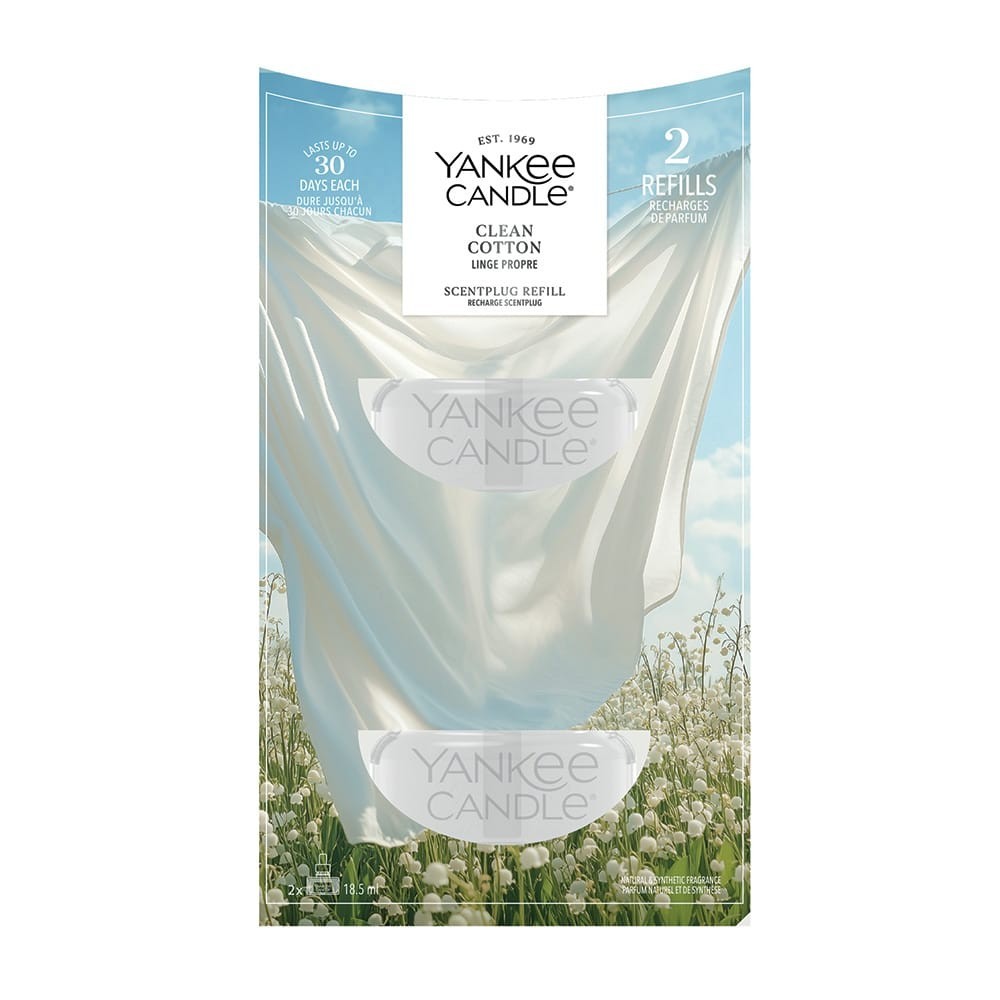 Yankee Candle ScentPlug Plug in Air Freshener Refills Fragrance CLEAN COTTON