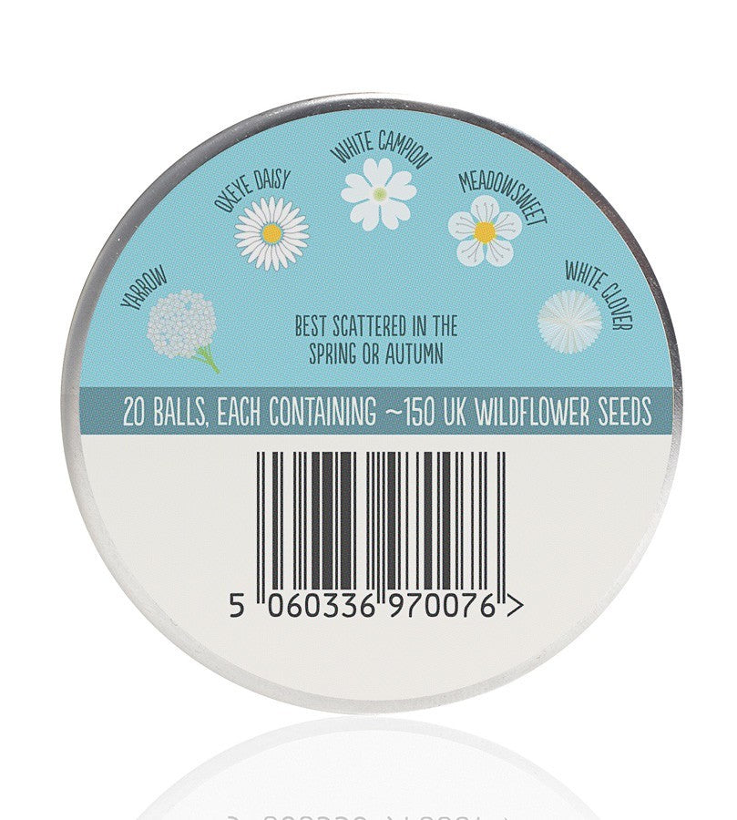 Seedball Mix Seed Bombs British Wild Flower Tin CLOUD MEADOW Sow Spring Autumn