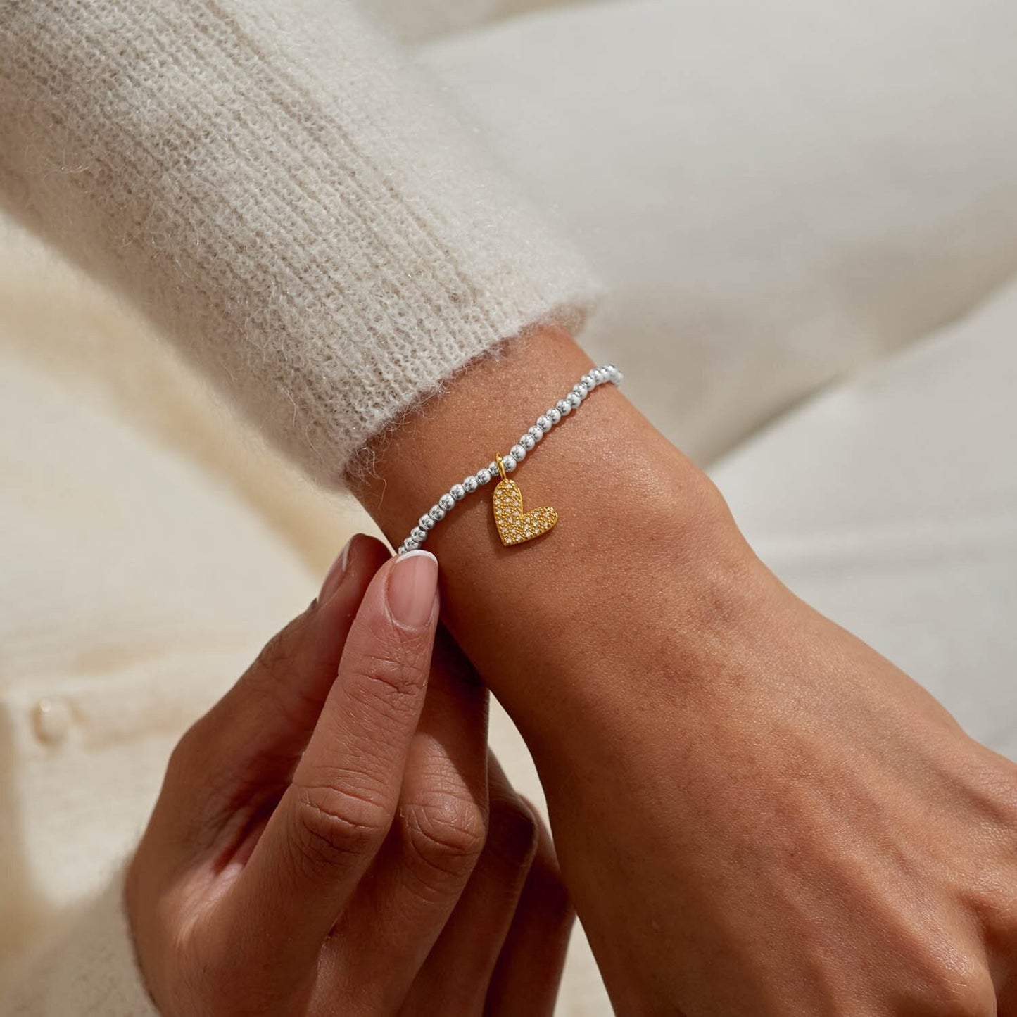 Joma Jewellery Silver Plated Beaded Bracelet A Little LOVE YOU TO BITS + GiftBag