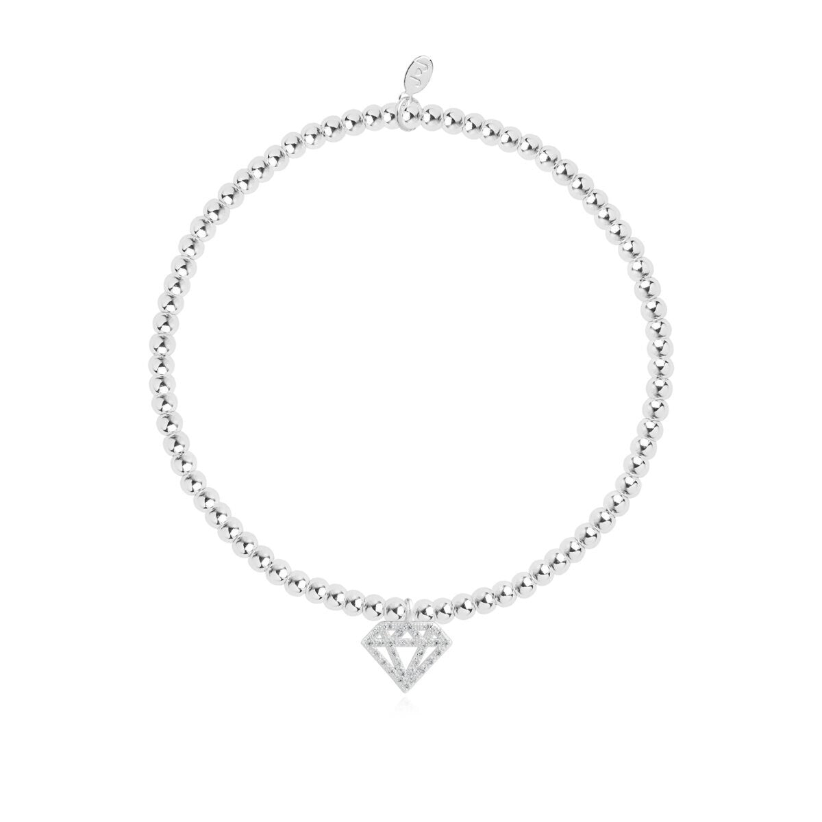 Joma Silver Plated Beaded Bracelet A Little SPARKLE LIKE A DIAMOND + Gift Bag