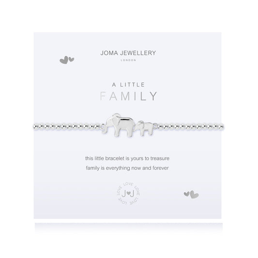 Joma Jewellery Silver Plated Beaded Bracelet A Little FAMILY + Gift Bag 4674