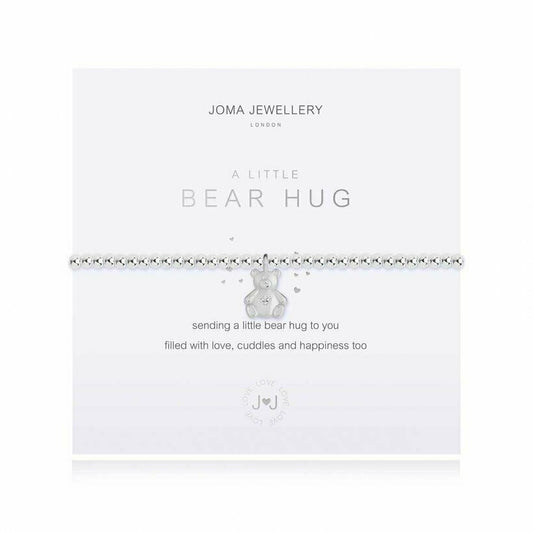 Joma Jewellery Silver Plated Beaded Bracelet A Little BEAR HUG + Gift Bag 3883