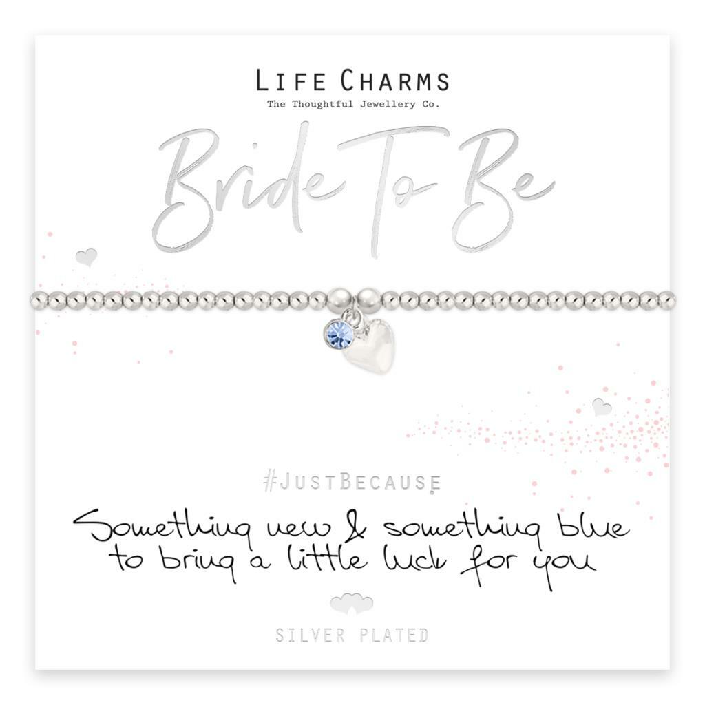 Life Charms Bracelet - " BRIDE TO BE "  Something New & Blue - Gift Boxed - NEW