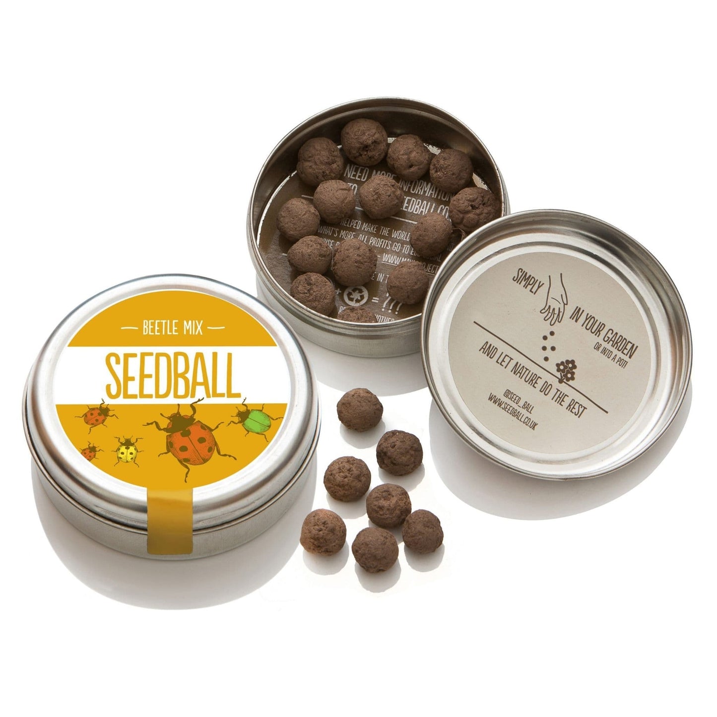 Seedball Beetle Mix Seed Bombs (British Wild Flower Tin)  - Sow Spring Autumn