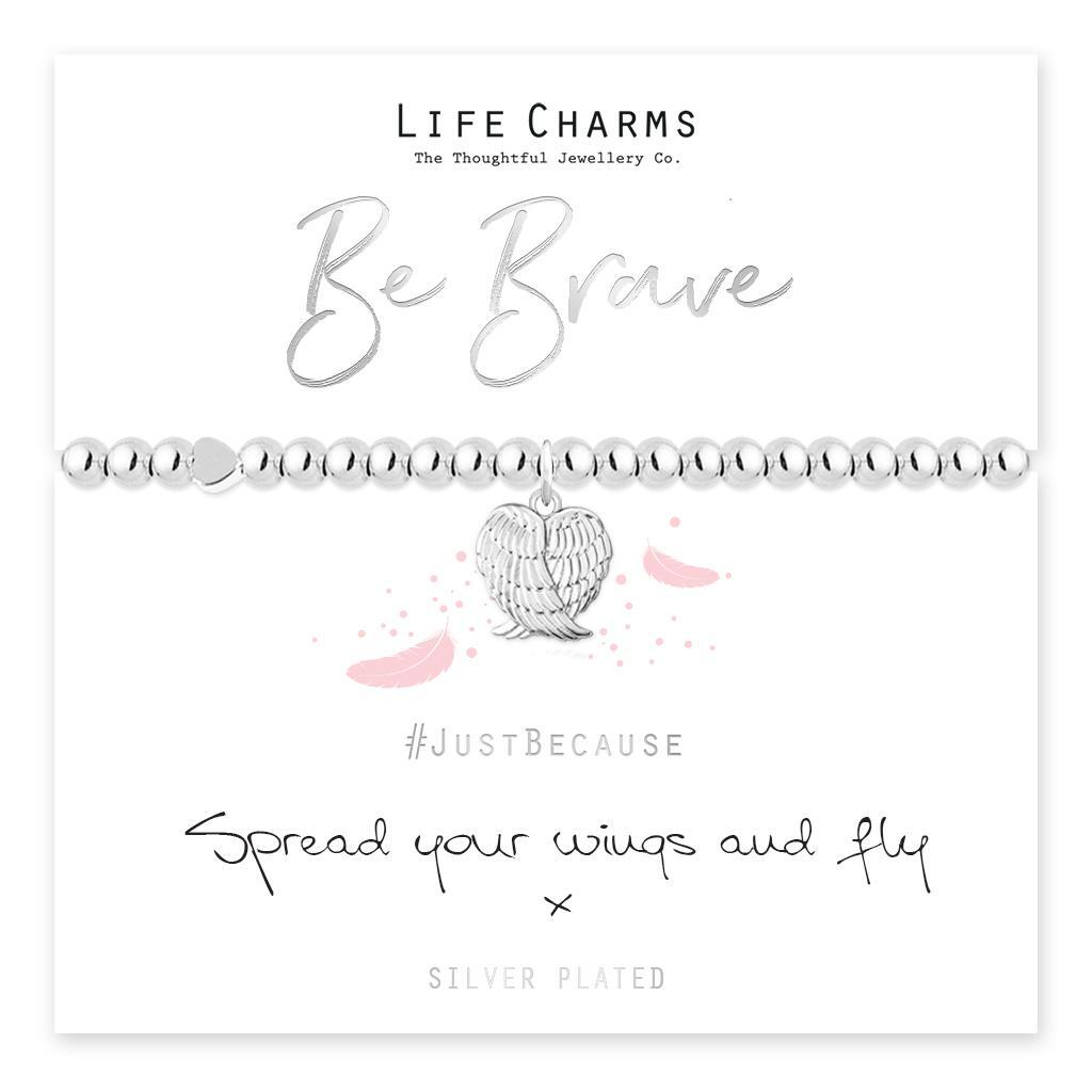 Life Charms Bracelet - BE BRAVE - Spread your wings and Fly Beautiful Gift Boxed
