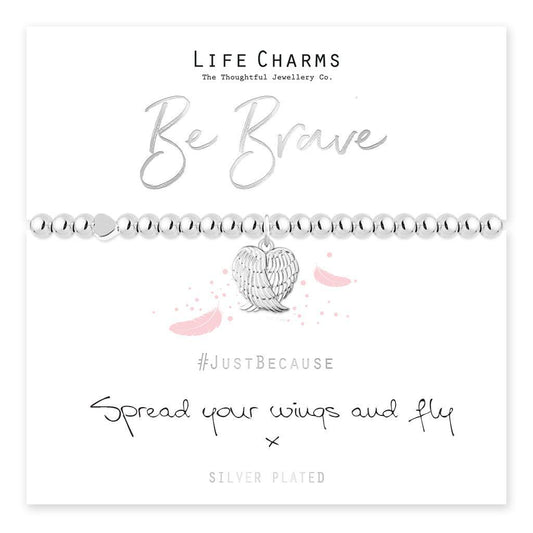 Life Charms Bracelet - BE BRAVE - Spread your wings and Fly Beautiful Gift Boxed
