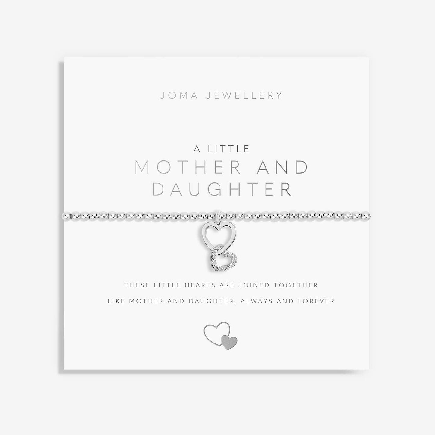 Joma Silver Plated Beaded Bracelet A Little MOTHER AND DAUGHTER + GIFT BAG 5869