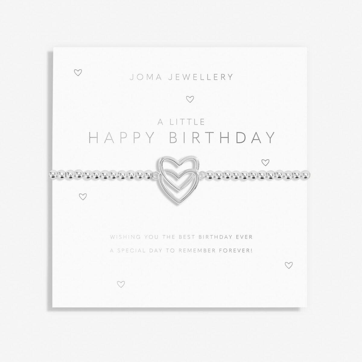 Joma Silver Plated Beaded Bracelet A Little HAPPY BIRTHDAY + Gift Bag 7018