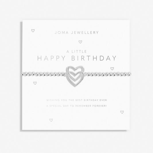 Joma Silver Plated Beaded Bracelet A Little HAPPY BIRTHDAY + Gift Bag 7018