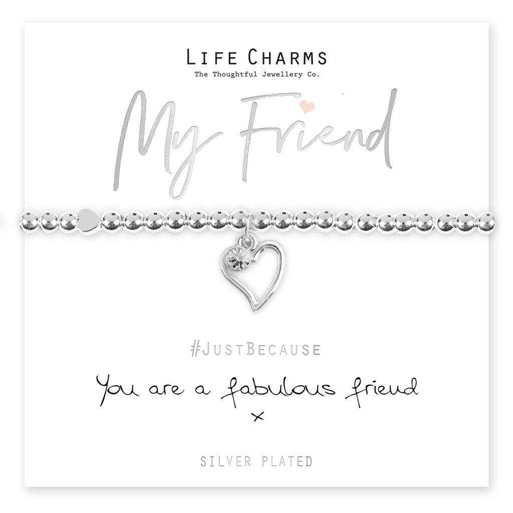 Life Charms Bracelet - " You are a FABULOUS FRIEND " - Gift Boxed