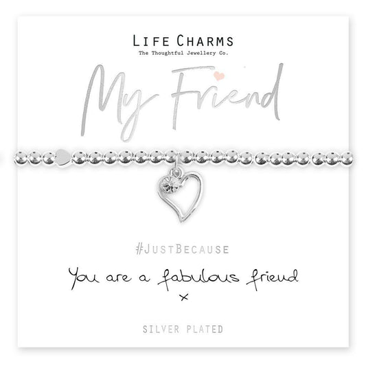 Life Charms Bracelet - " You are a FABULOUS FRIEND " - Gift Boxed
