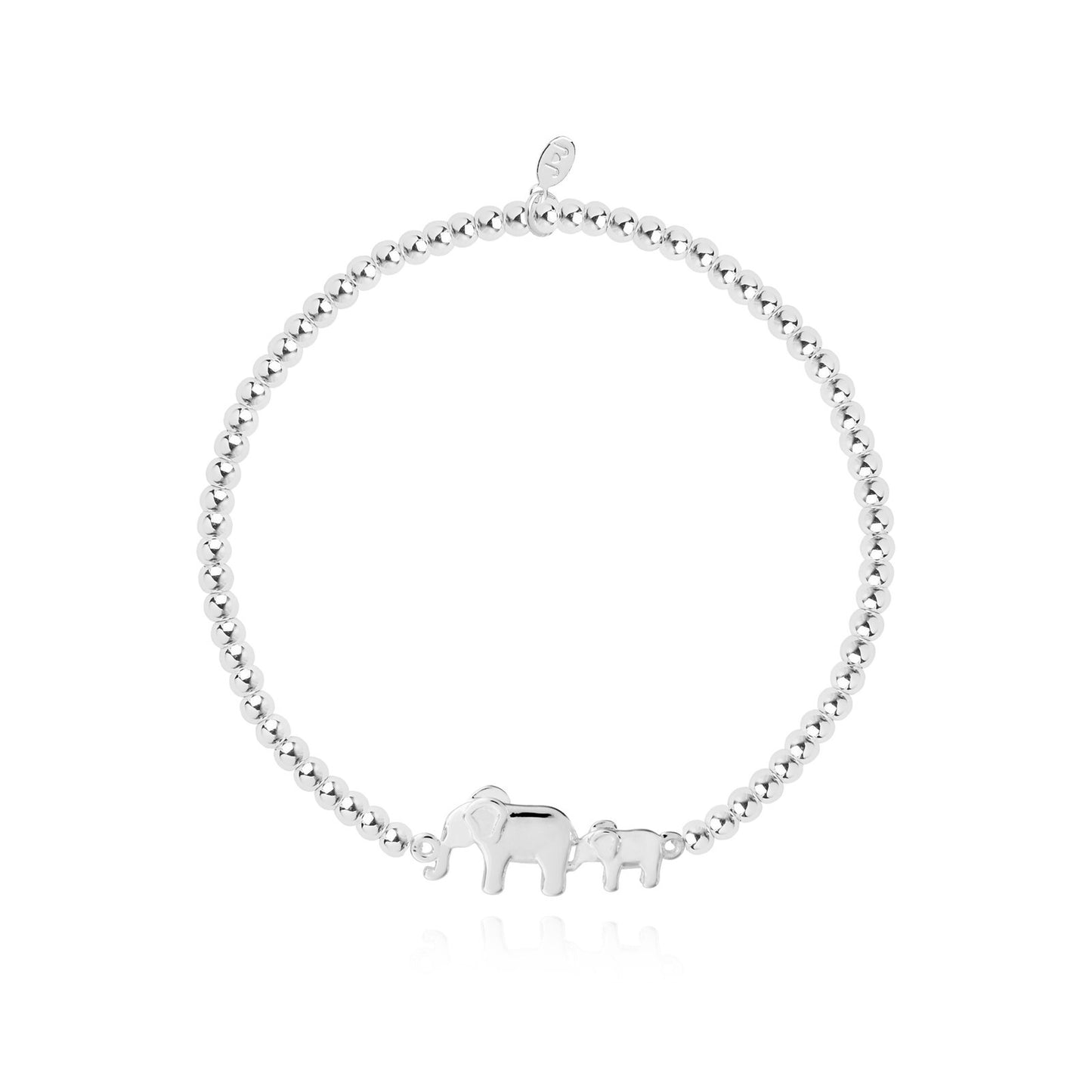Joma Jewellery Silver Plated Beaded Bracelet A Little FAMILY + Gift Bag 4674