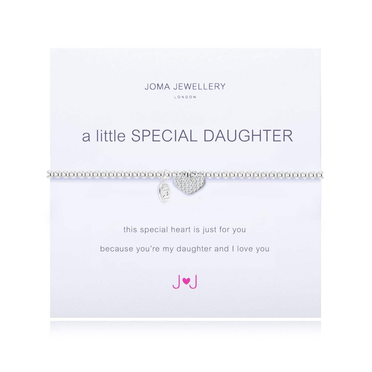 Joma Jewellery Silver Plated Beaded Bracelet A Little SPECIAL DAUGHTER + Gift Bg