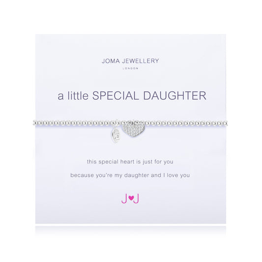 Joma Jewellery Silver Plated Beaded Bracelet A Little SPECIAL DAUGHTER + Gift Bg