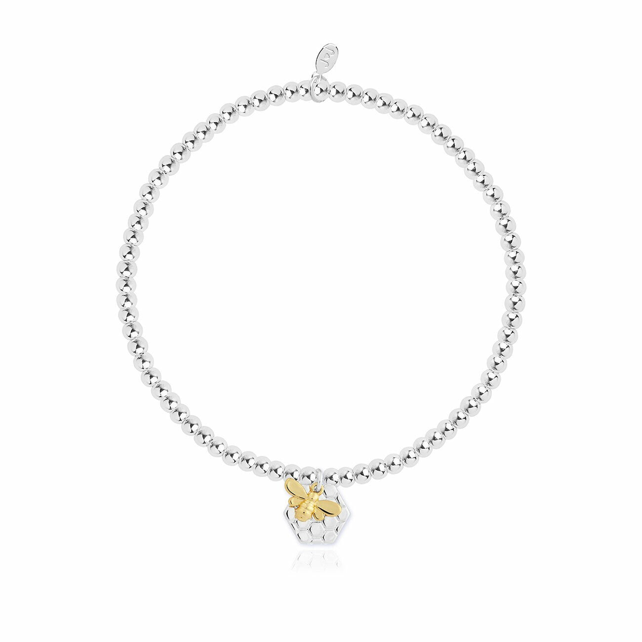 Joma Silver Plated Beaded Bracelet A Little YOU'RE THE BEES KNEES +Gift Bag 4349