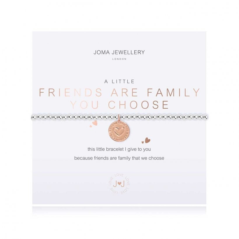 Joma Silver Plated Beaded Bracelet A Little FRIENDS ARE FAMILY YOU CHOOSE + GBag