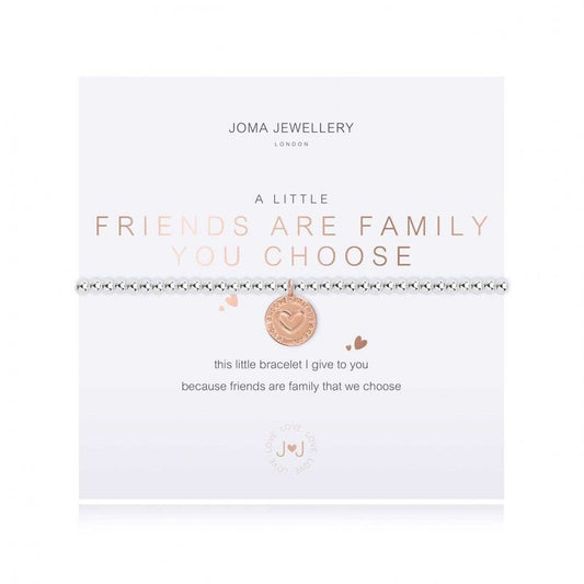 Joma Silver Plated Beaded Bracelet A Little FRIENDS ARE FAMILY YOU CHOOSE + GBag
