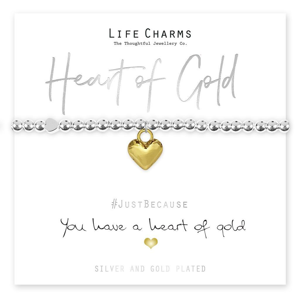 Life Charms Bracelet - " You Have a HEART OF GOLD " - Beautifully Gift Boxed