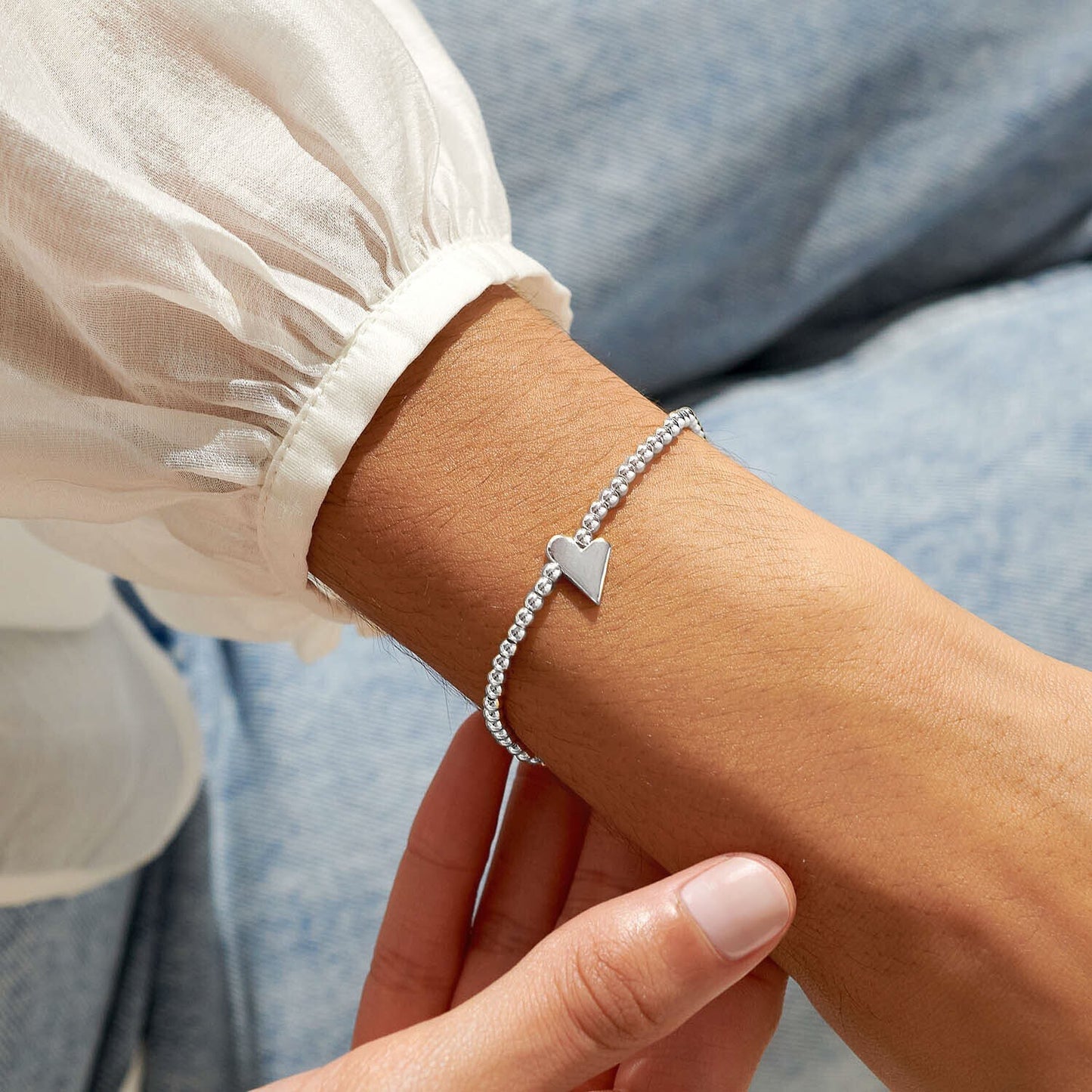 Joma Jewellery Silver Plated Beaded Bracelet A Little BEST FRIEND + Gift Bag