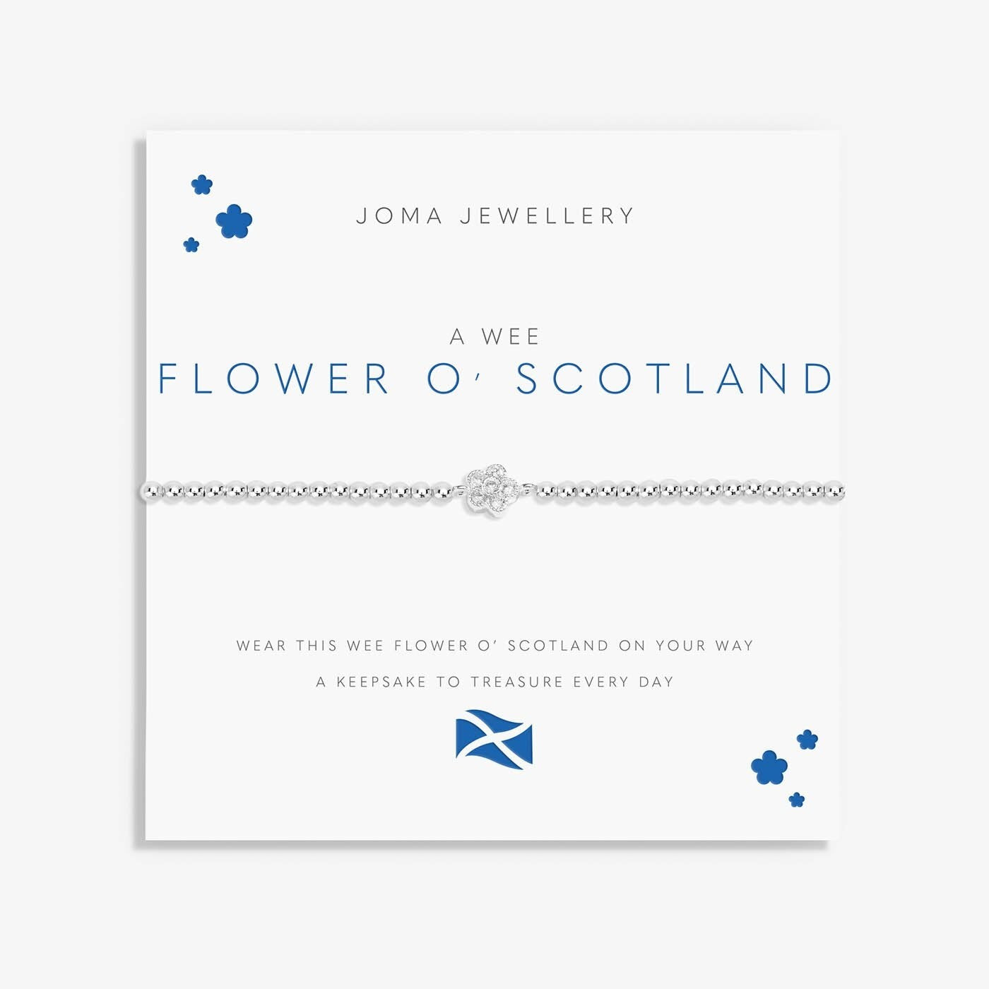 Joma Jewellery Silver Plated Beaded Bracelet A Wee FLOWER O' SCOTLAND  +Gift Bag