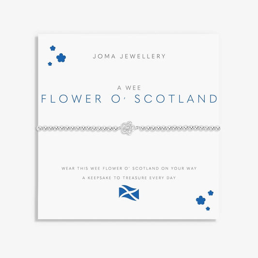 Joma Jewellery Silver Plated Beaded Bracelet A Wee FLOWER O' SCOTLAND  +Gift Bag