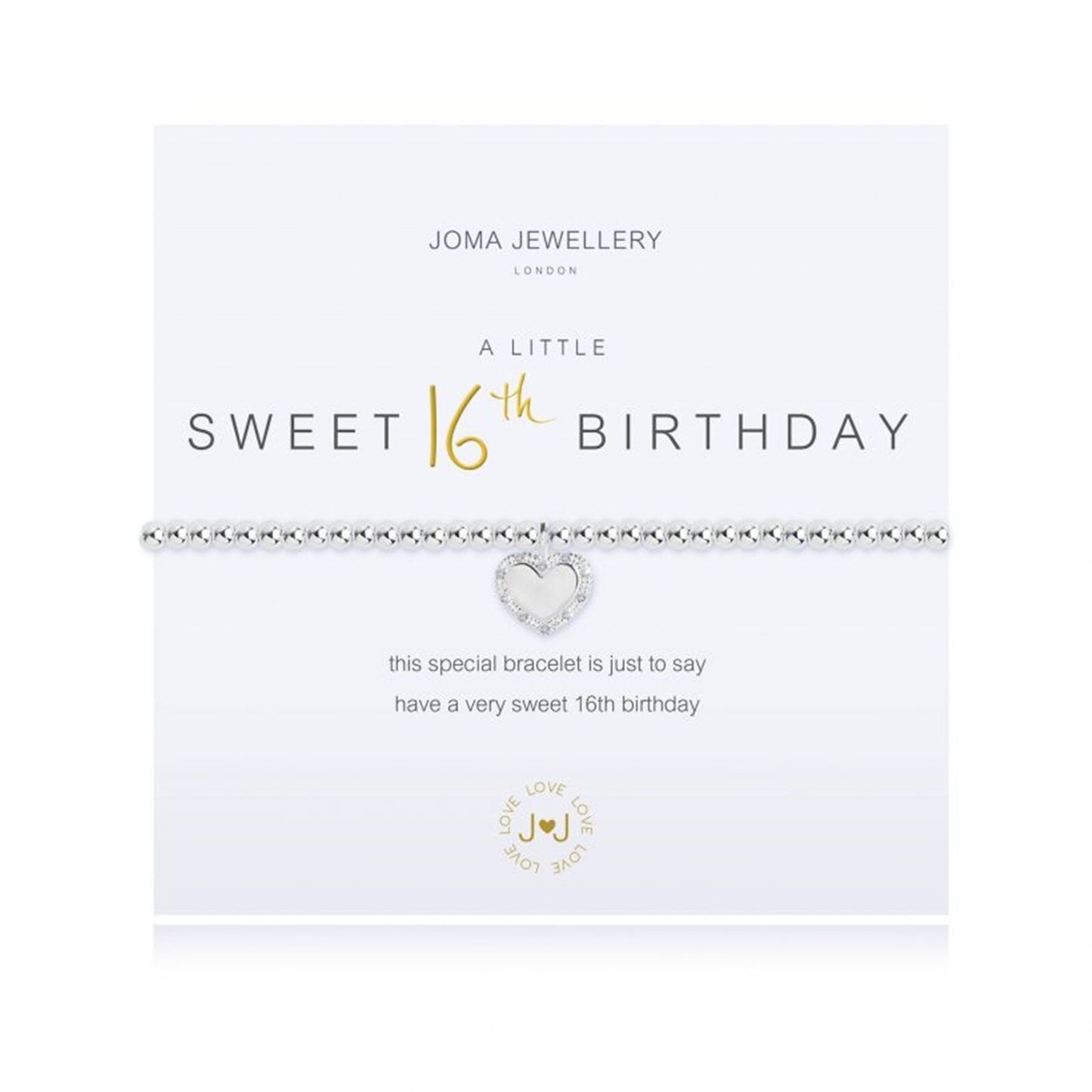 Joma Silver Plated Beaded Bracelet A Little HAPPY 16th BIRTHDAY + Gift Bag 2924