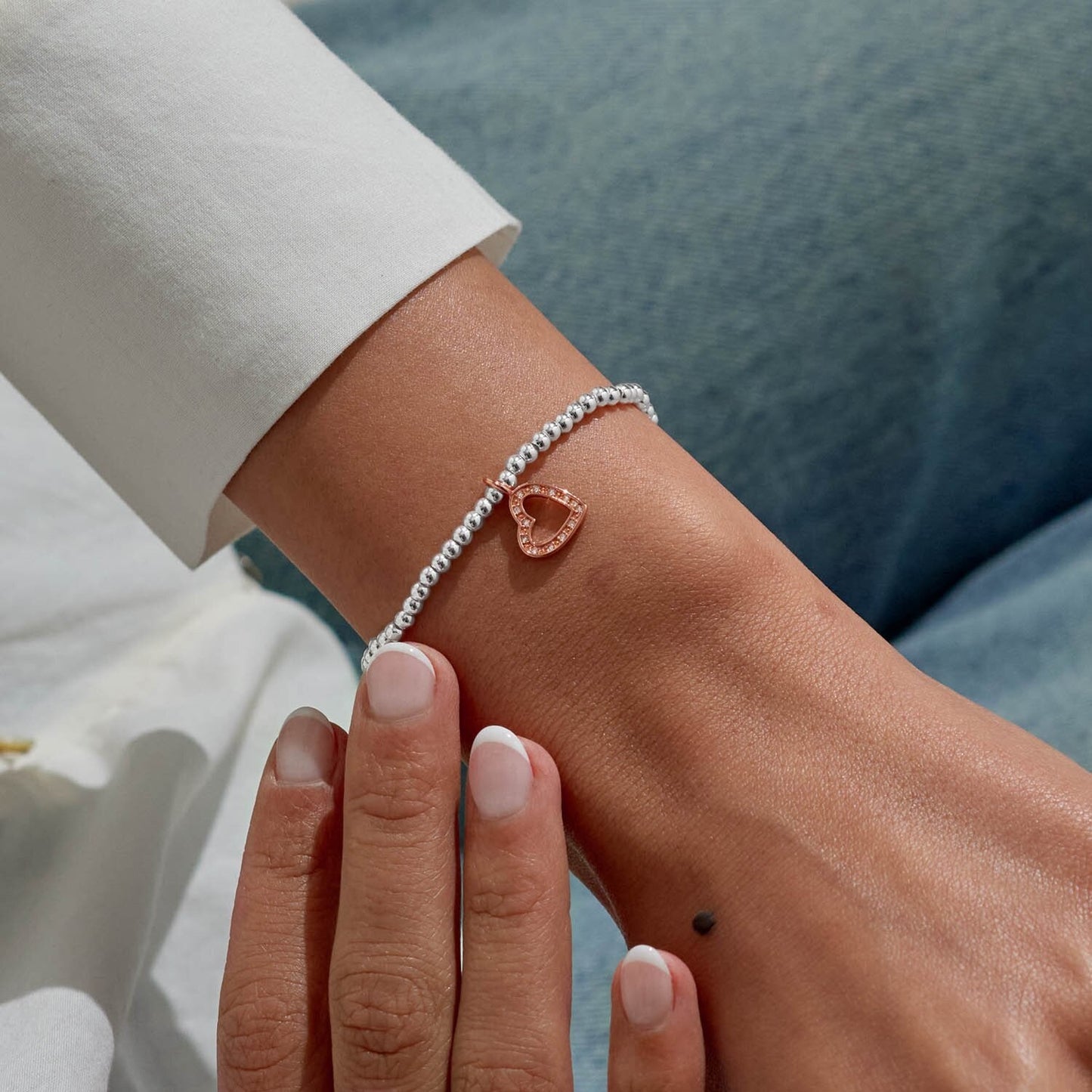 Joma Silver Plated Beaded Bracelet A Little HAPPY BIRTHDAY BEAUTIFUL + Gift Bag