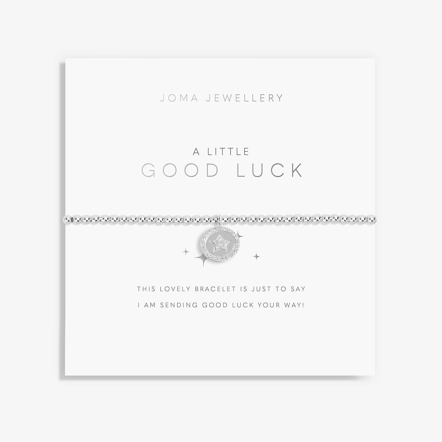 Joma Jewellery Silver Plated Beaded Bracelet A Little GOOD LUCK + Gift Bag 5807