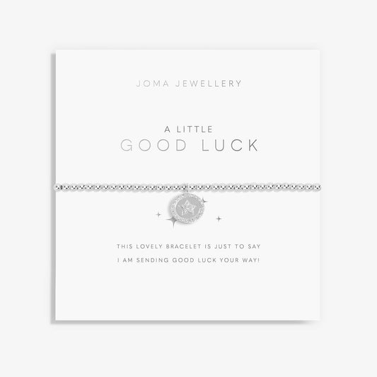 Joma Jewellery Silver Plated Beaded Bracelet A Little GOOD LUCK + Gift Bag 5807