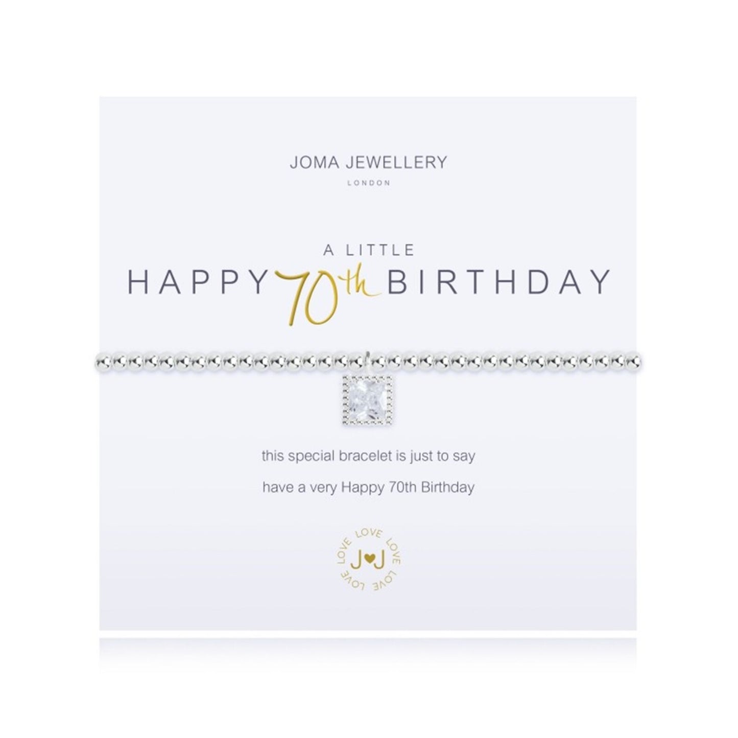 Joma Silver Plated Beaded Bracelet A Little HAPPY 70th BIRTHDAY + Gift Bag 2672
