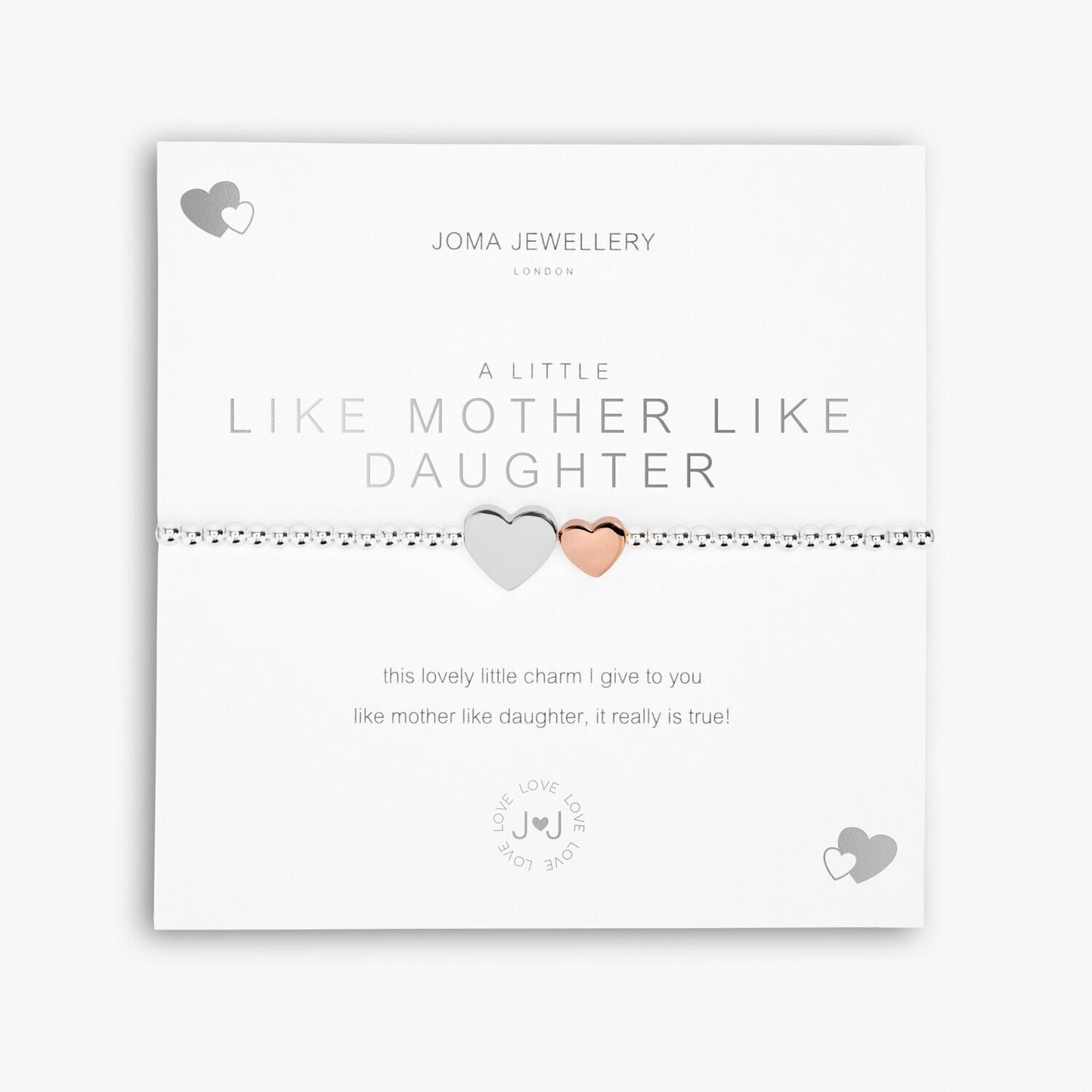 Joma Silver Plated Beaded Bracelet A Little LIKE MOTHER LIKE DAUGHTER + Gift Bag