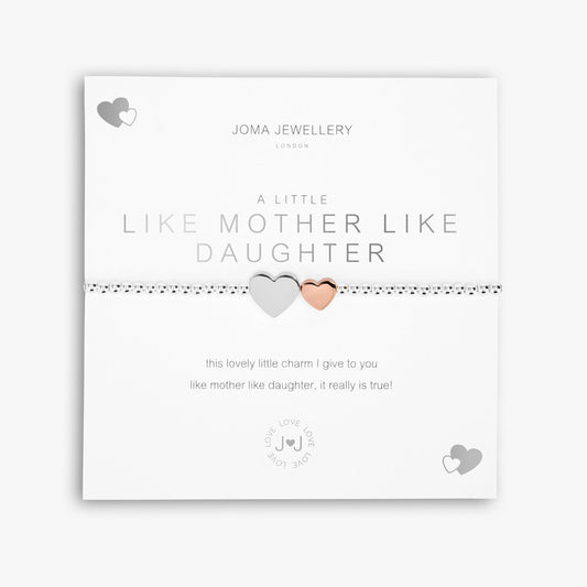 Joma Silver Plated Beaded Bracelet A Little LIKE MOTHER LIKE DAUGHTER + Gift Bag