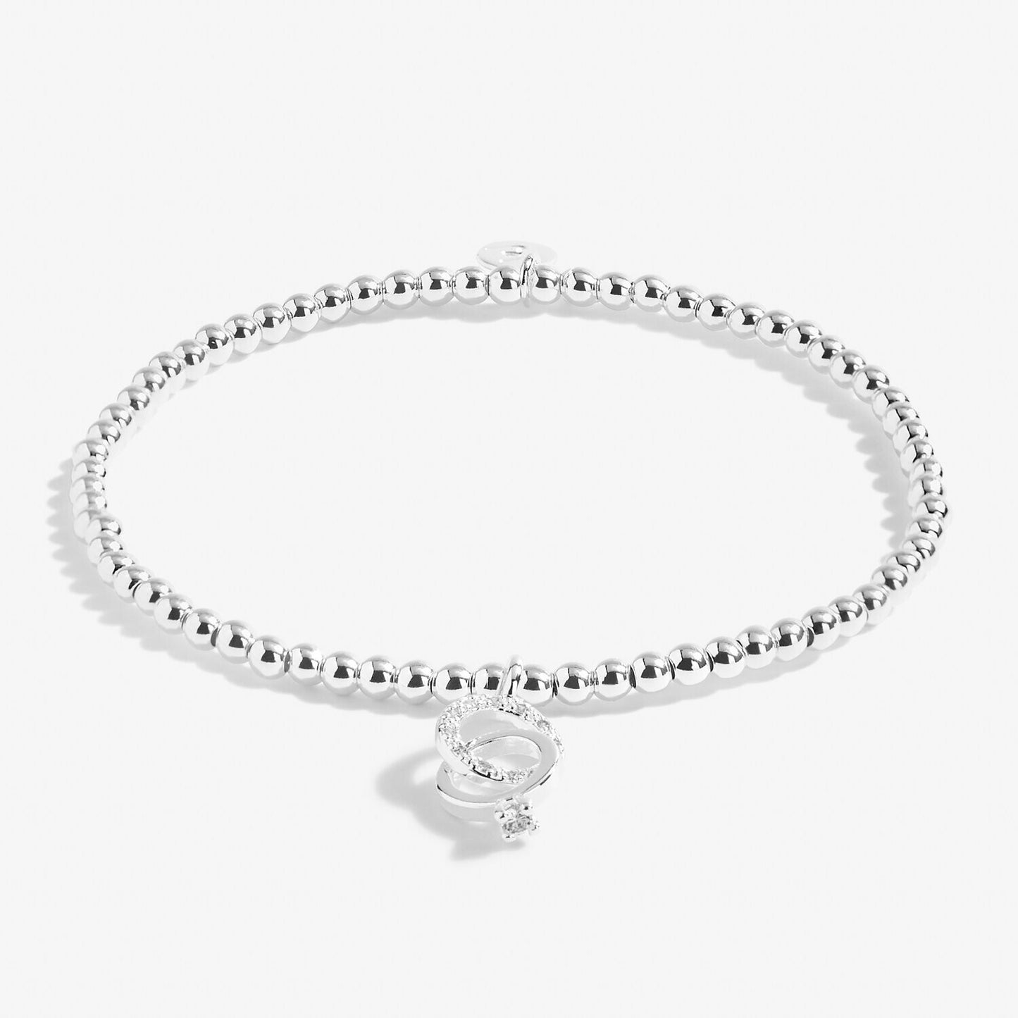 Joma Jewellery Silver Plated Beaded Bracelet A Little MISS TO MRS + Gift Bg 5236