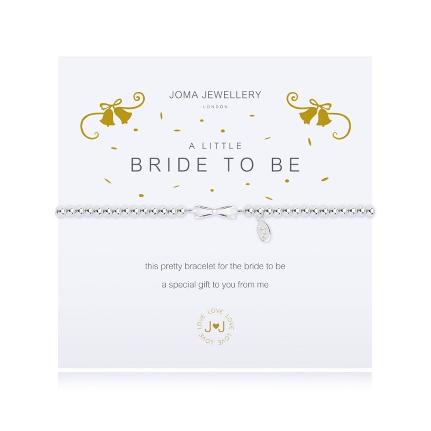 Joma A Little BRIDE TO BE Silver Plated Beaded Bracelet + Gift Bag JJ2540