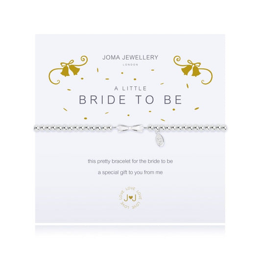Joma A Little BRIDE TO BE Silver Plated Beaded Bracelet + Gift Bag JJ2540