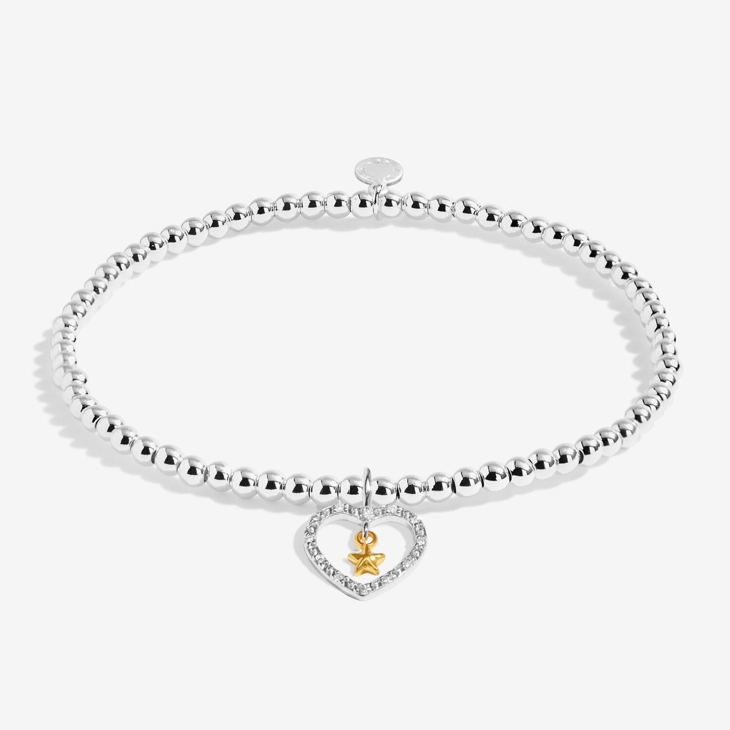 Joma Jewellery A Little BEST NEWS EVER  Silver Plated Beaded Bracelet +Gift Bag