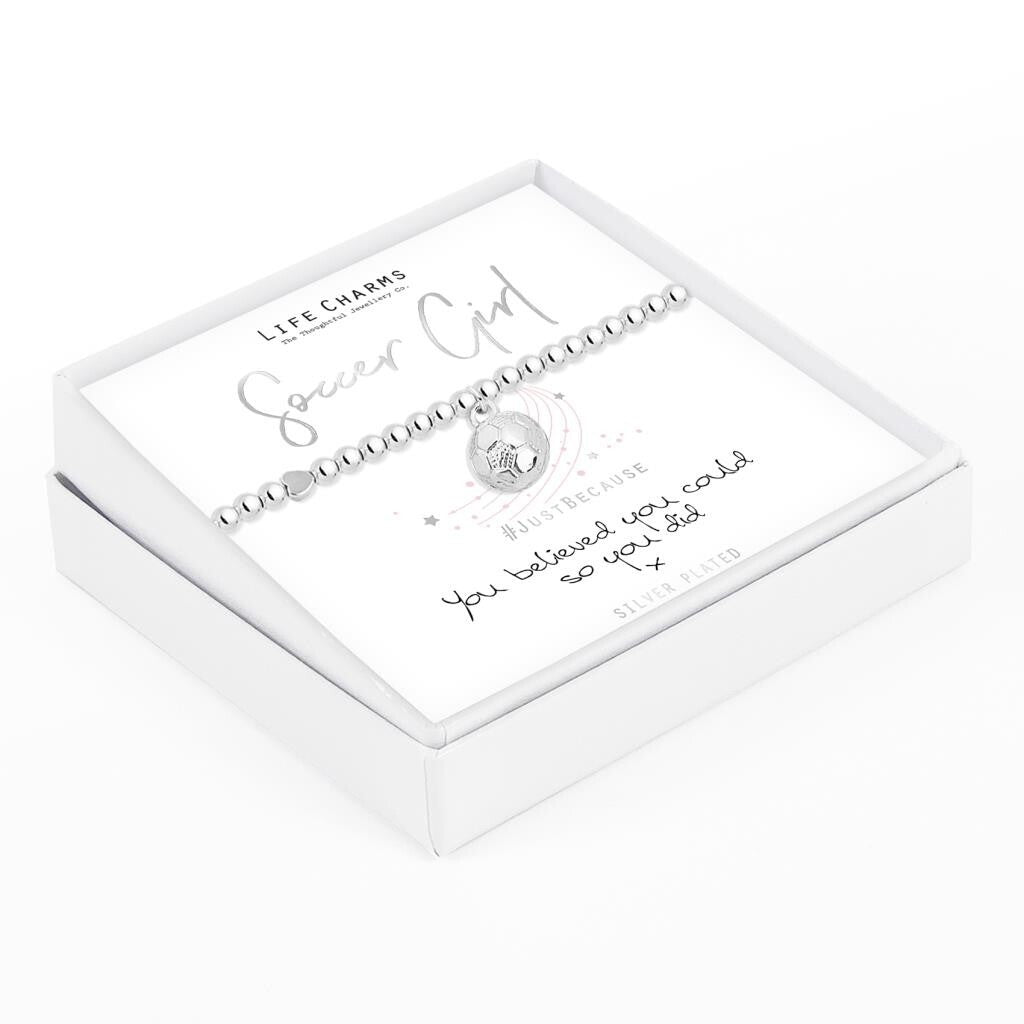 Life Charms SOCCER GIRL Bracelet - You believed you could so you did -Gift Boxed