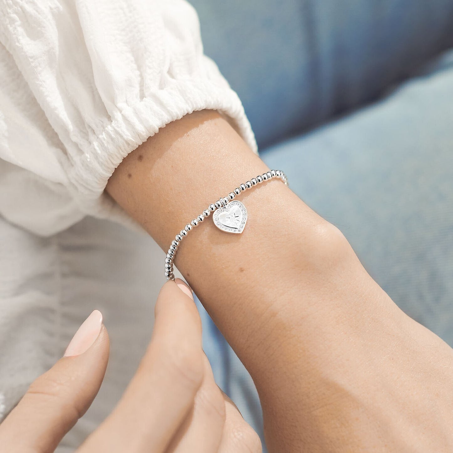 Joma Silver Plated Beaded Bracelet A Little FRIENDSHIP KNOWS NO DISTANCE 5229