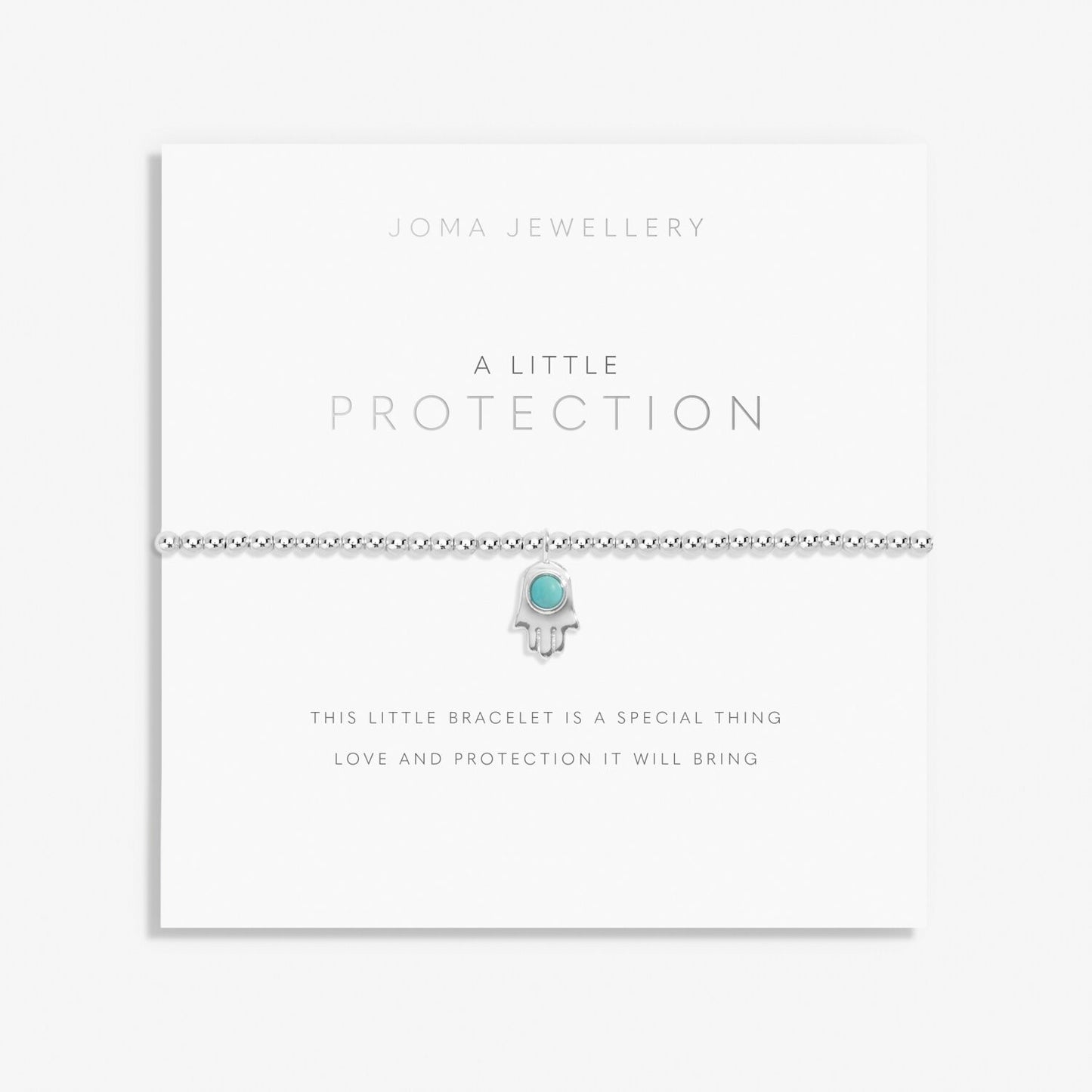 Joma Jewellery Silver Plated Beaded Bracelet A Little PROTECTION + Gift Bag 8152