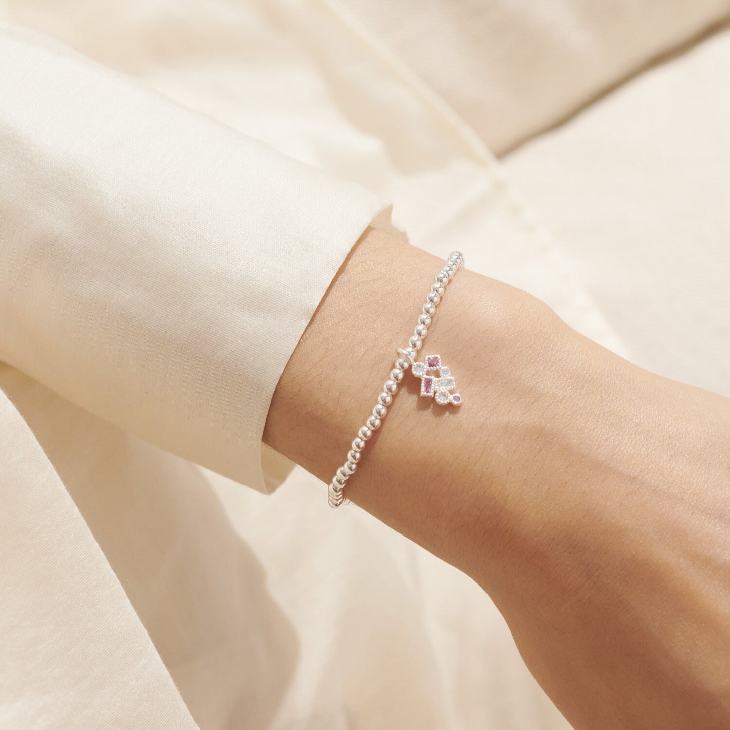 Joma Silver Plated Beaded Bracelet A Little HAPPIEST OF BIRTHDAYS +Gift Bag 8149