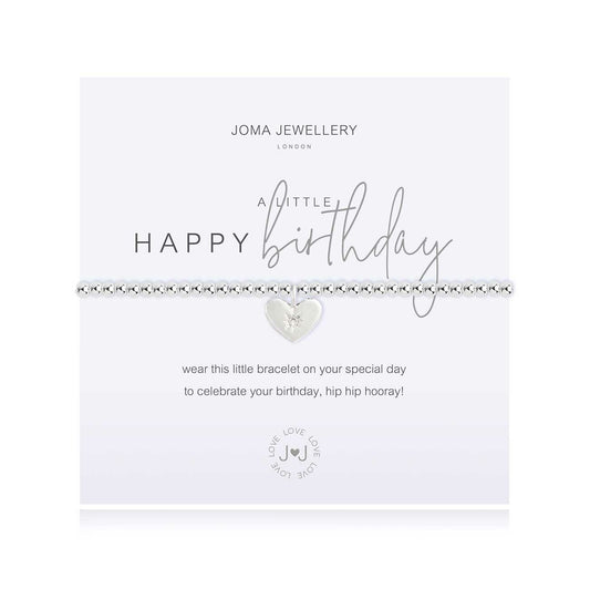 Joma Silver Plated Beaded Bracelet A Little HAPPY BIRTHDAY + Gift Bag 4081