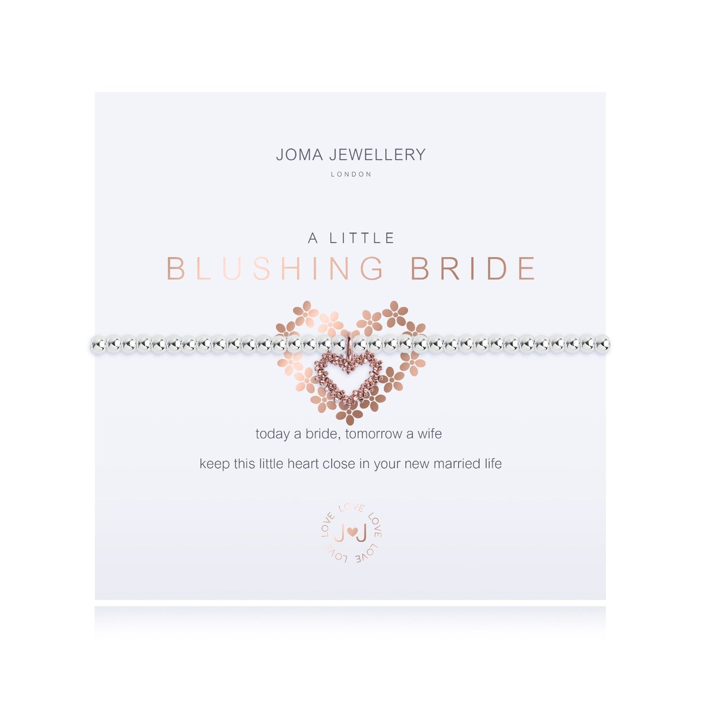 Joma Silver Plated Beaded Bracelet A Little BLUSHING BRIDE + Gift Bag 3211