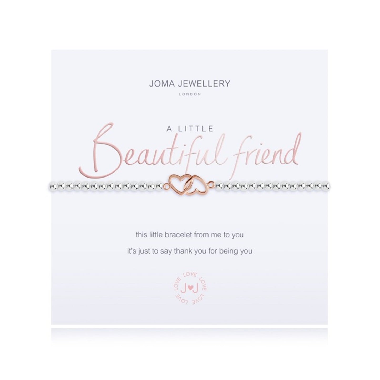 Joma Silver Plated Beaded Bracelet A Little BEAUTIFUL FRIEND + Gift Bag 2685
