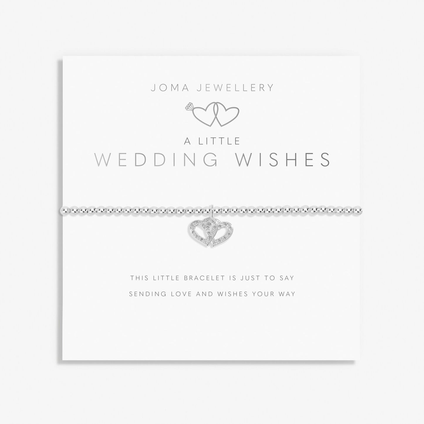 Joma Jewellery Silver Plated Beaded Bracelet A Little WEDDING WISHES + Gift Bag
