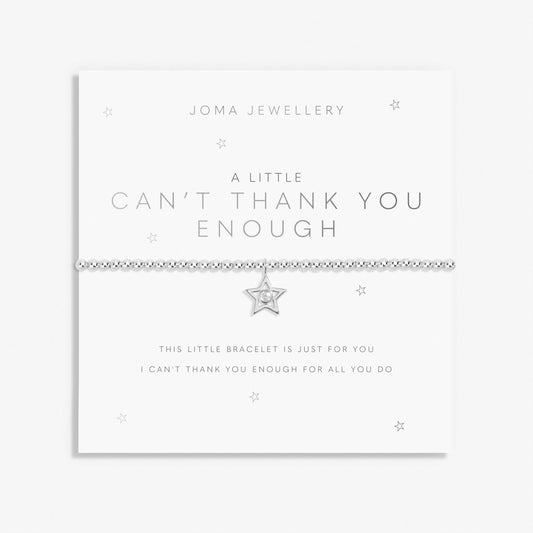 Joma A Little CAN'T THANK YOU ENOUGH Silver Plated Beaded Bracelet + Gift Bag