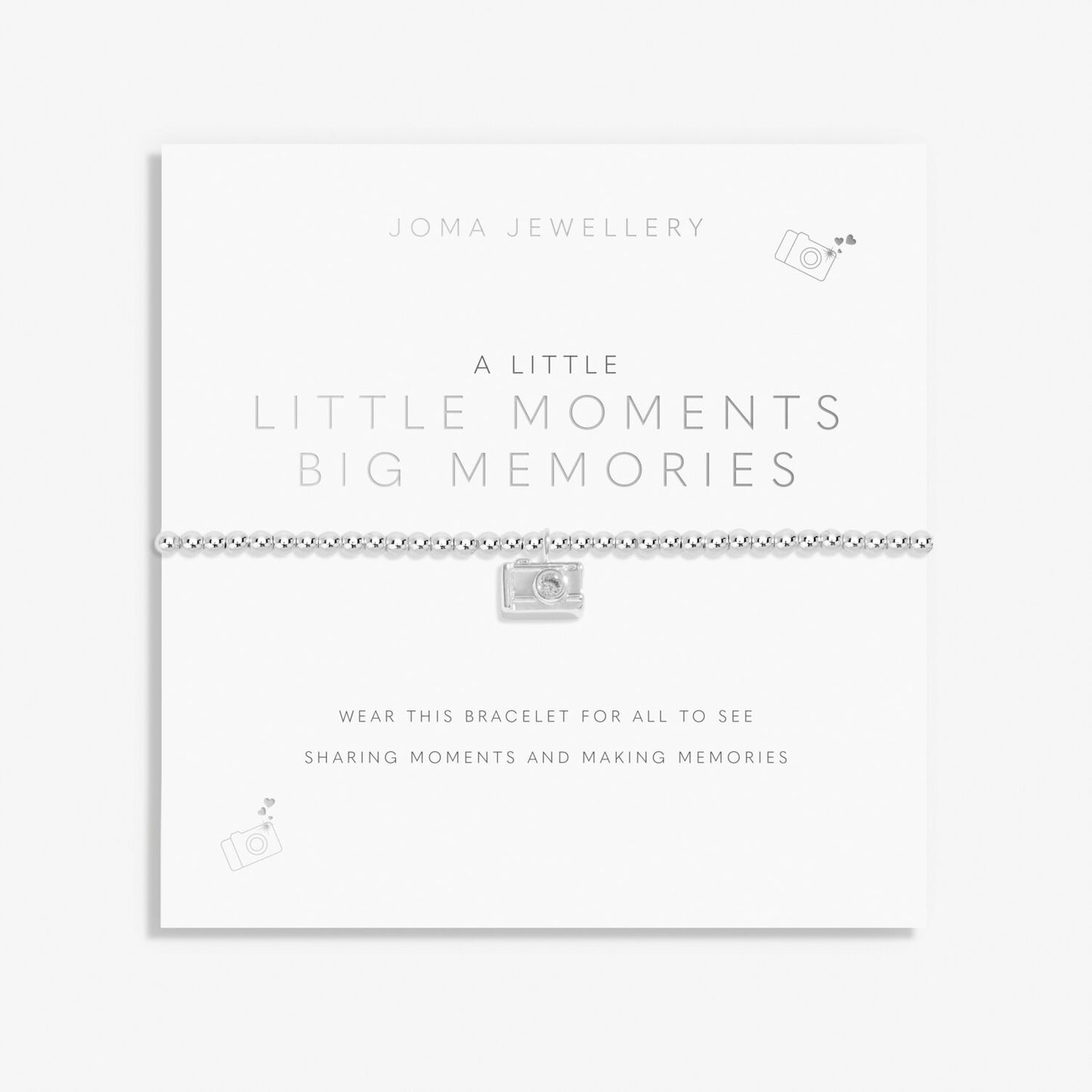 Joma Silver Plated Beaded Bracelet A Little LITTLE MOMENTS BIG MEMORIES +GIFT BG