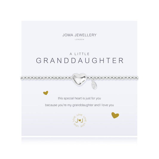 Joma Jewellery Silver Plated Beaded Bracelet A Little GRANDDAUGHTER  + GIFT BAG