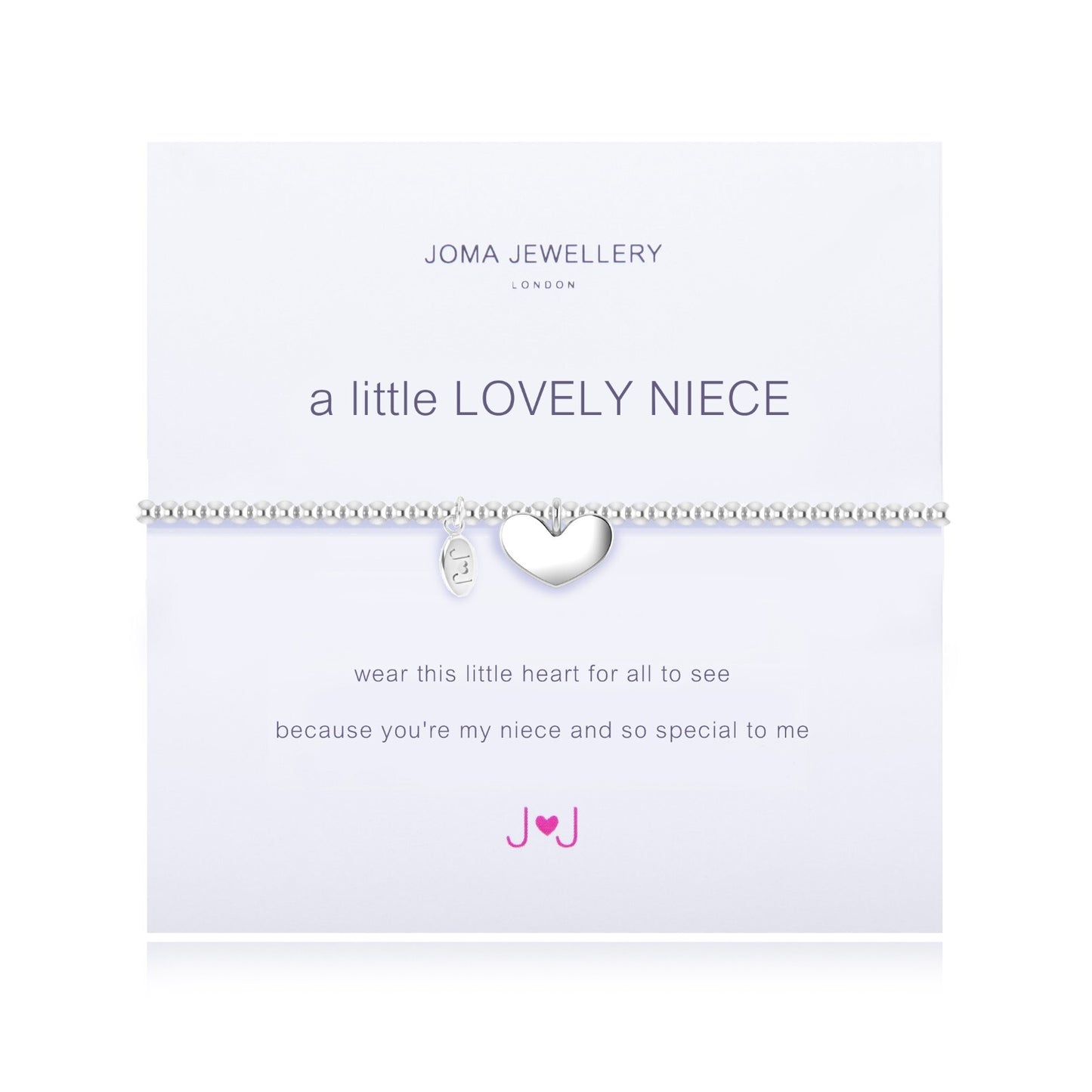 Joma Jewellery Silver Plated Beaded Bracelet A Little LOVELY NIECE  + GIFT BAG