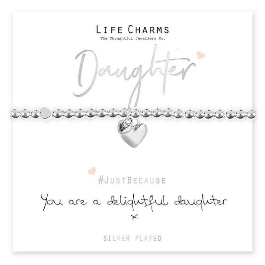 Life Charms Bracelet - " You Are a DELIGHTFUL DAUGHTER " - Gift Boxed