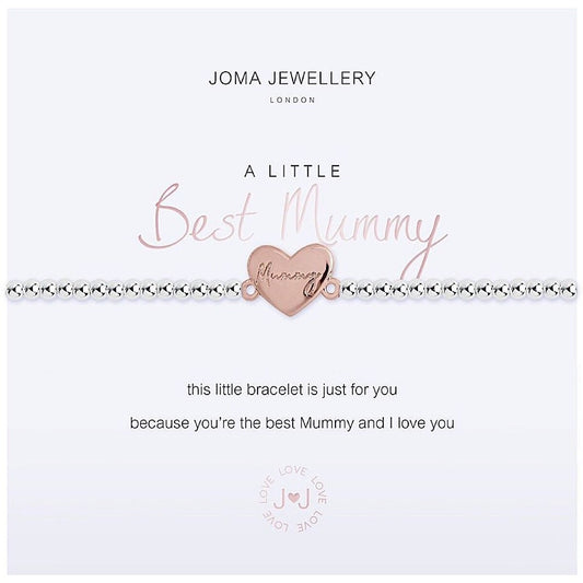 Joma Jewellery Silver Plated Beaded Bracelet A Little BEST MUMMY + Gift Bag 3483